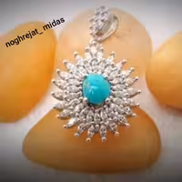 مدال زنانه نقره جواهرفیروزه