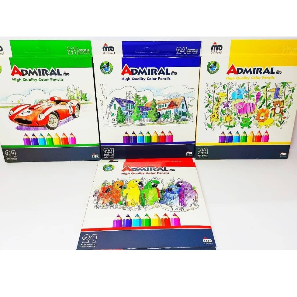 مداد رنگی 24 رنگ ادمیرال جعبه مقوایی
