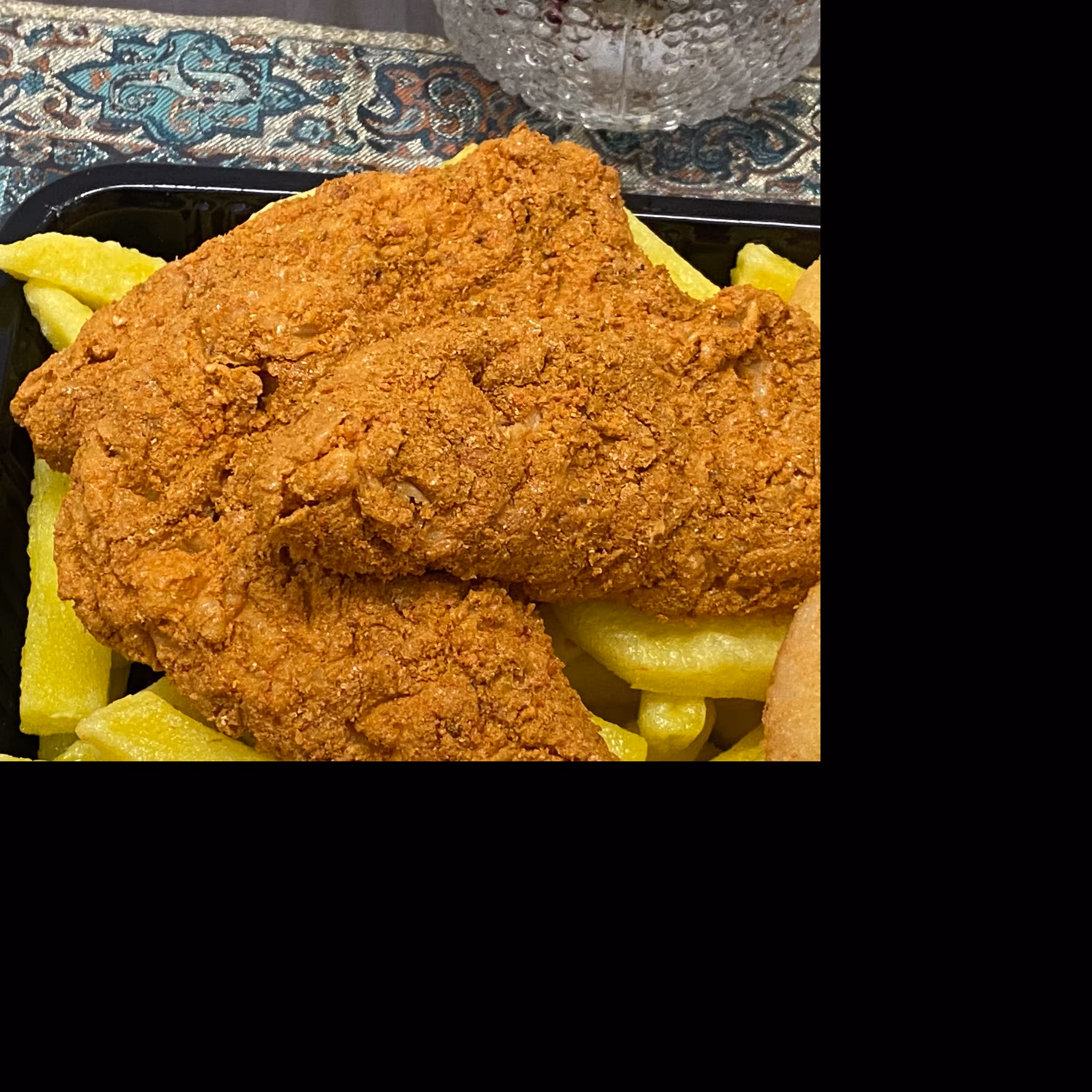 ماکت سیب زمینی و مرغ سوخاری