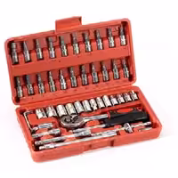 ست پیچ گوشتی و سری بکس 46 عددی CRVمناسب برای تعمیرکاران خودرو مکانیکی مصارف خانگی وغیره