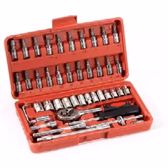 ست پیچ گوشتی و سری بکس 46 عددی CRVمناسب برای تعمیرکاران خودرو مکانیکی مصارف خانگی وغیره