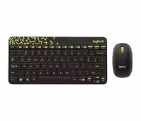 ماوس و کیبورد بی سیم Logitech MK240 مشکی-زرد