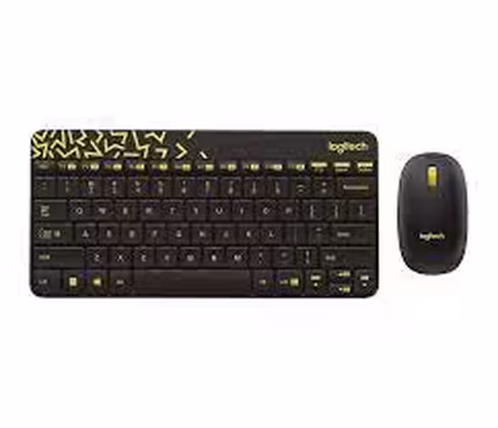 ماوس و کیبورد بی سیم Logitech MK240 مشکی-زرد