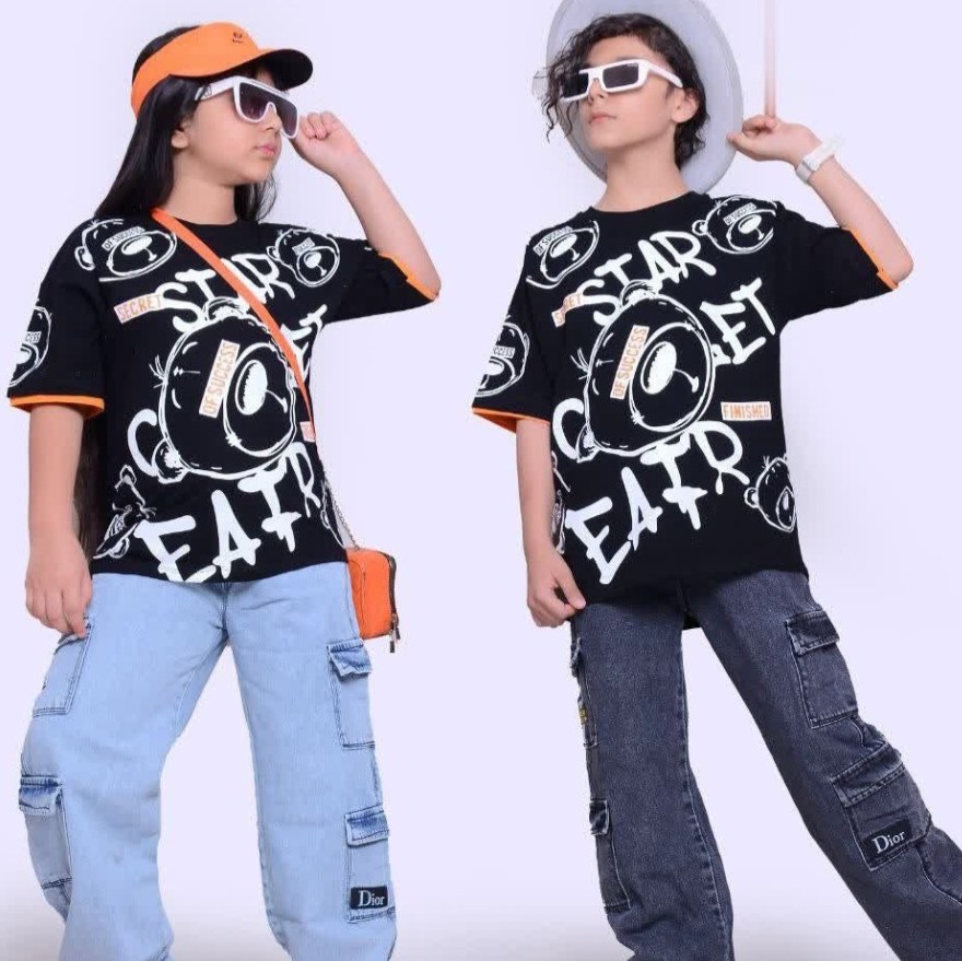 تیشرت تک خواهر برادری جنس پنبه درجه یک سایزبندی از 45 تا65