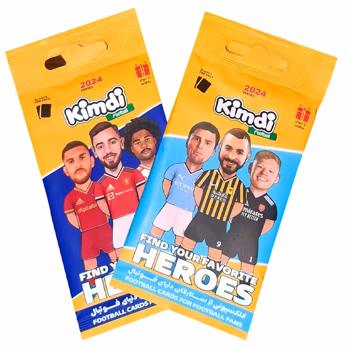 اسباب بازی شانسی کیمدی مدل کارت بازیکن های فوتبال 2024 طرح قهرمانان مجموعه 2 عددی
