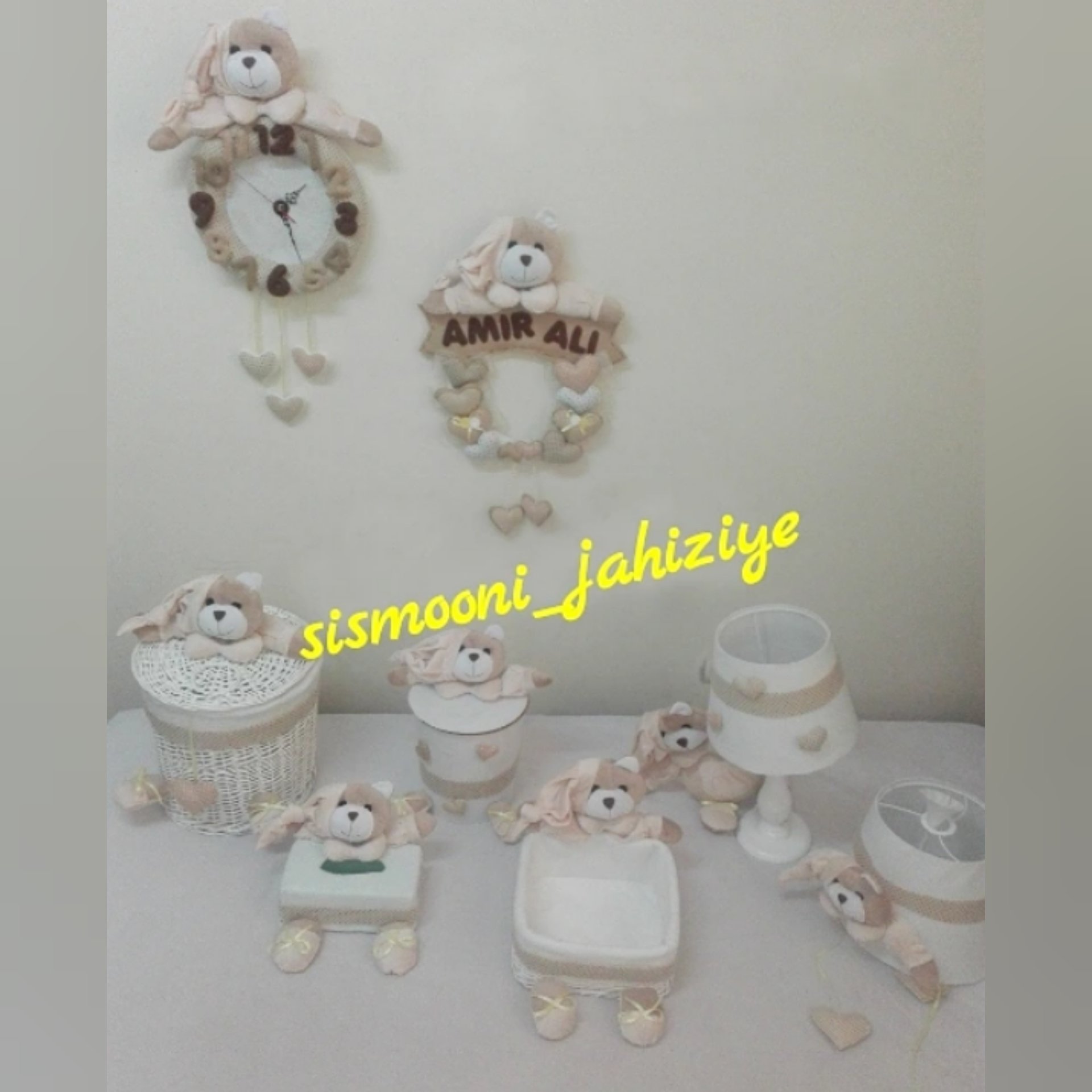 سرویس اتاق کودک-طرح خرس نانان-تم کرم قهوه ای