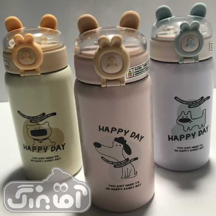 قمقمه نی دار داخل استیل گوش دار