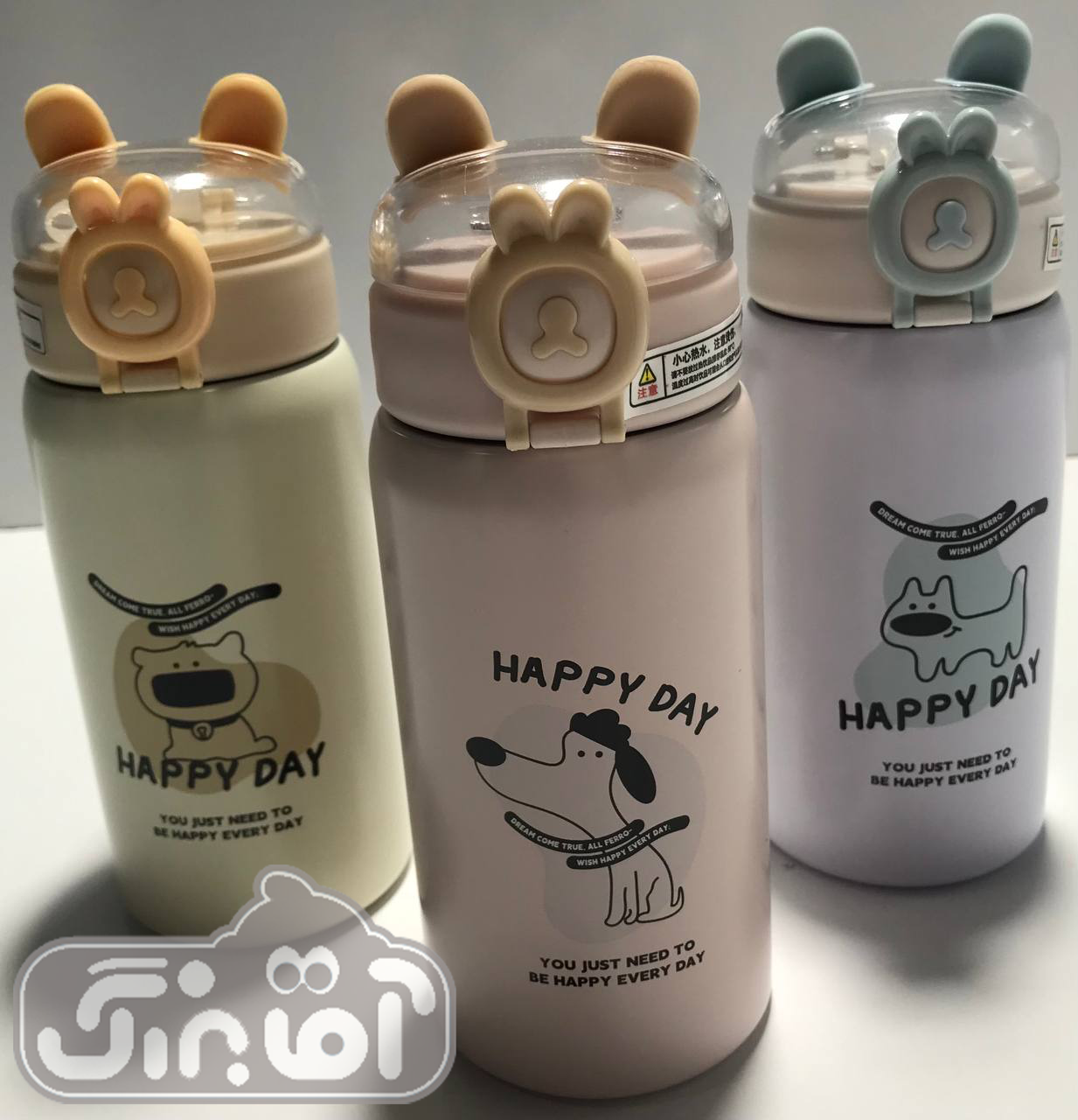 قمقمه نی دار داخل استیل گوش دار