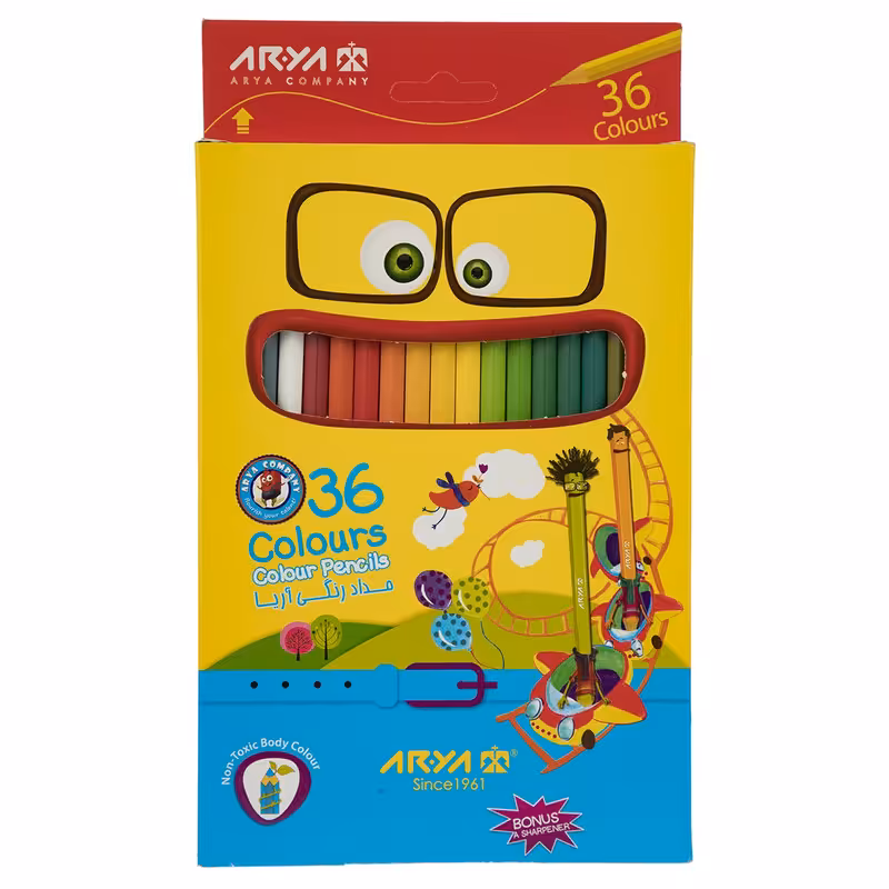 مداد رنگی 36 رنگ آریا مدل 3018