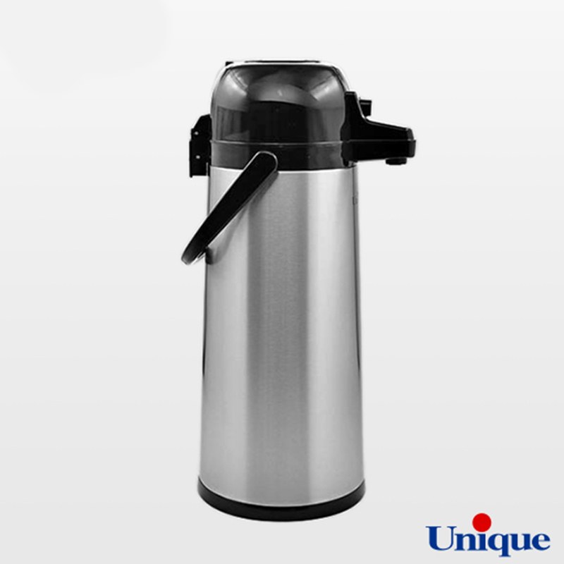 فلاسک 2.5 لیتر پمپی استیل شیشه دار یونیک 9100