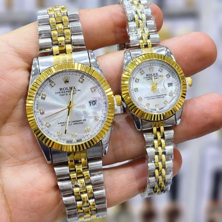 ساعت رولکس زنانه مردانه دو رنگ