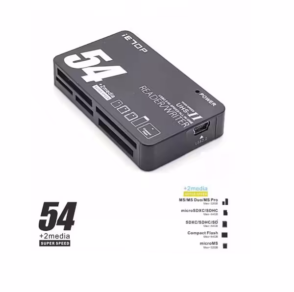 رم ریدر همه کاره آی ای تاپ USB2.0 Type -A مدل IETOP 5 in 1 Card Reader Adapter C2-09
