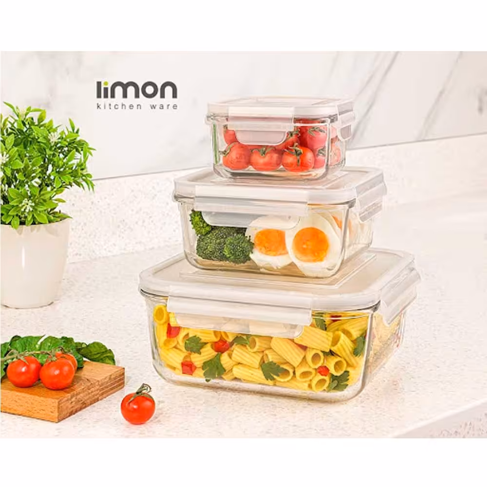 ظرف نگهدارنده لیمون شیشه ای  در 3 سایز