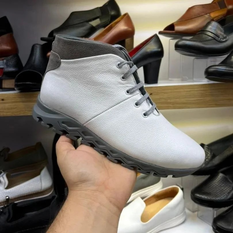 کفش نیم بوت زنانه تمام  چرم گاوی زیره ترمو