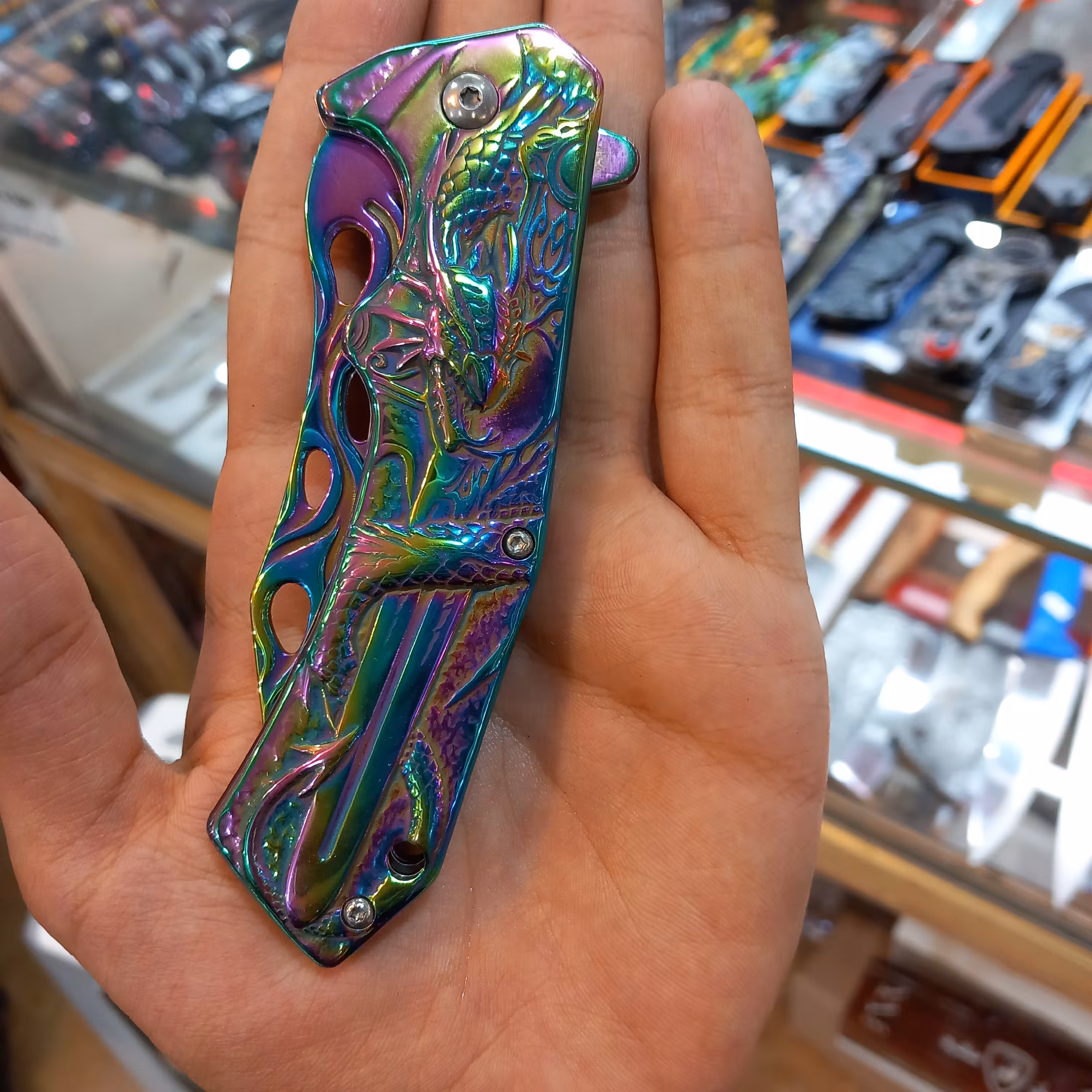 چاقو هفت رنگ طرح اژدها ارسال رایگان