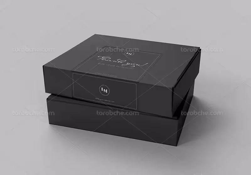 موکاپ PSD جعبه مقوایی | گرافیک با طعم تربچه