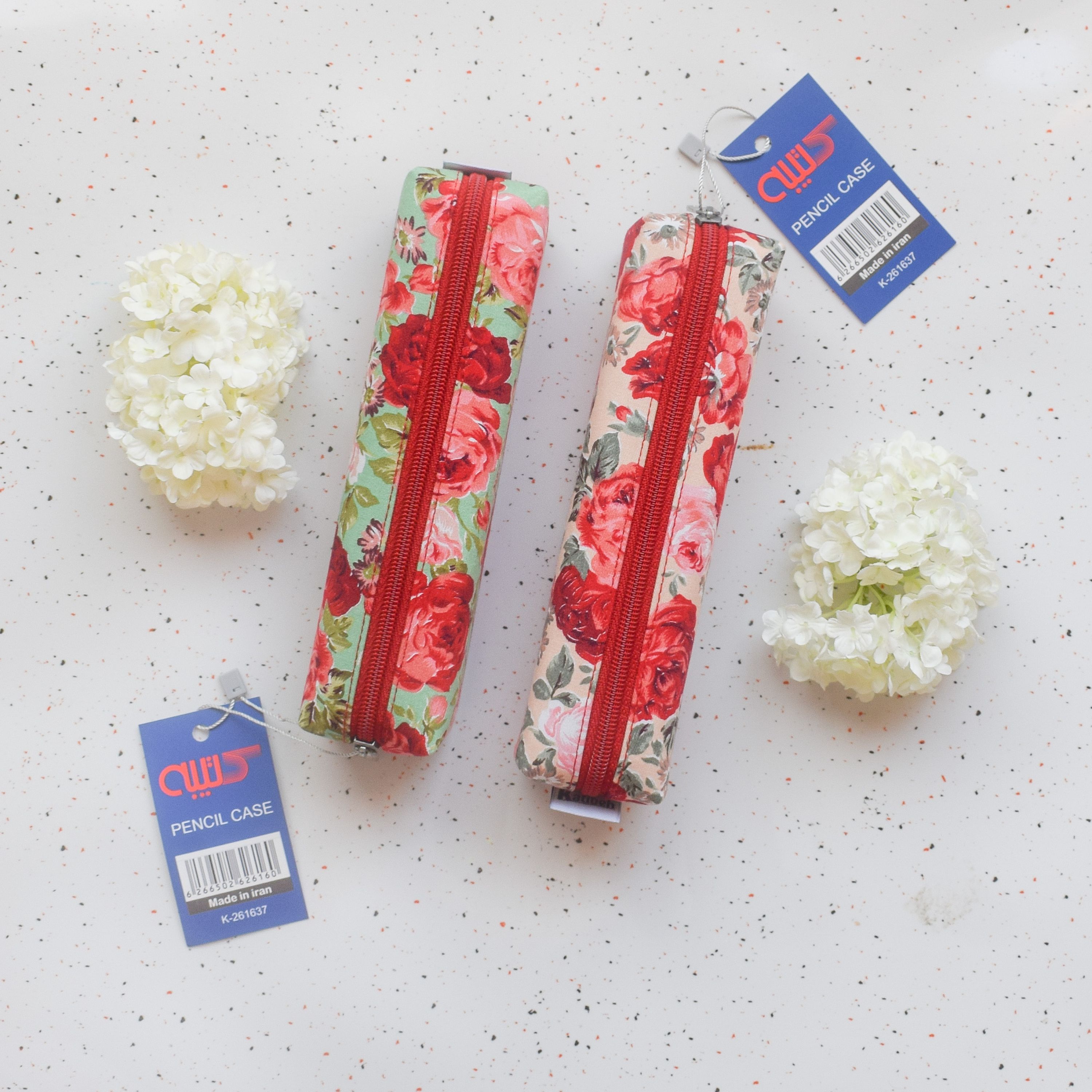 جامدادی پارچه ای کتیبه گلدار کلاسیک قرمز