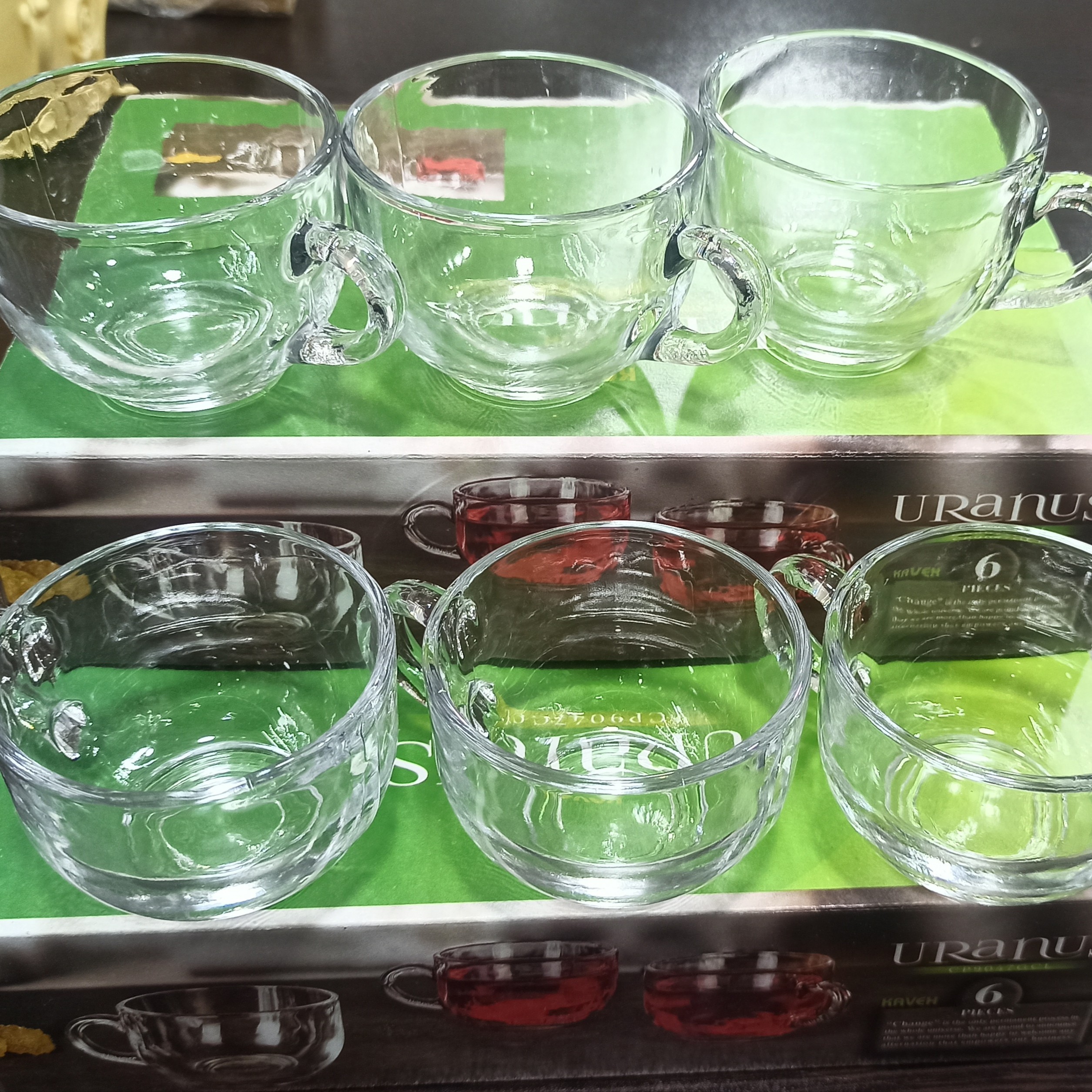 فنجان بلور کاوه ایرانی نوستالژی درجه 1 طرح او انوس شفاف 