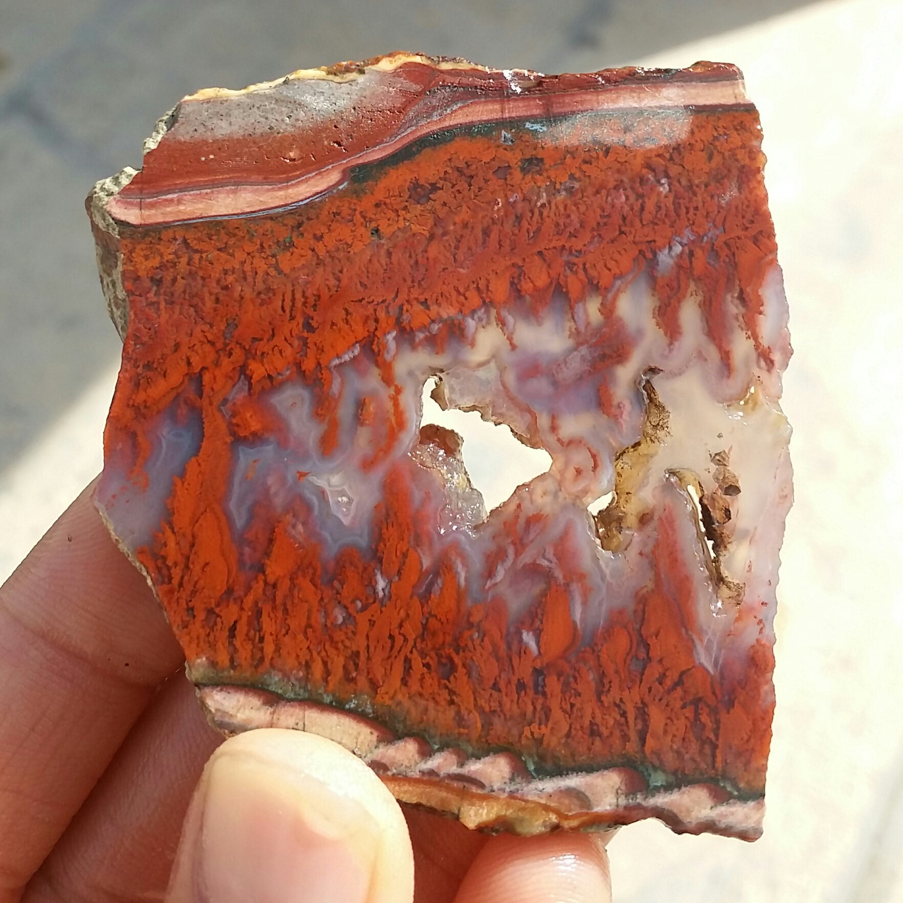 اسلایس سنگ راف عقیق منظره شعله ای سه قلعه بسیار زیبا و خاص 100 در 100 طبیعی  
کد 12054