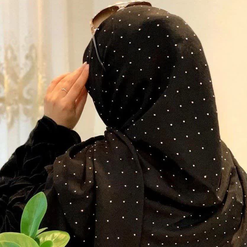 روسری مشکی وال اسلپ نگین کوب بسیار خنک و کولر دار و شیک ارسال رایگان