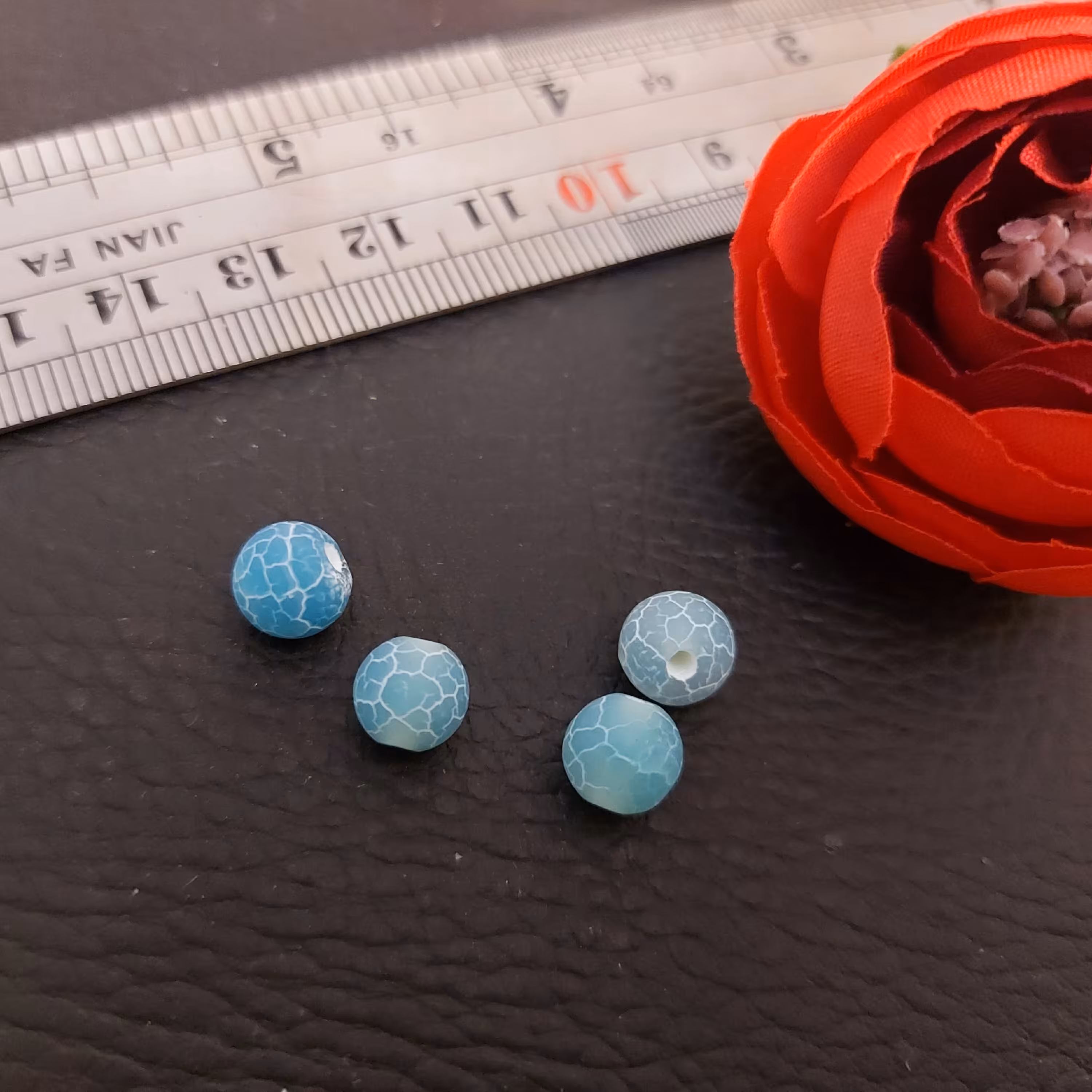 سنگ آگات مکزیکی آبی سایز 8 میل تک عددی