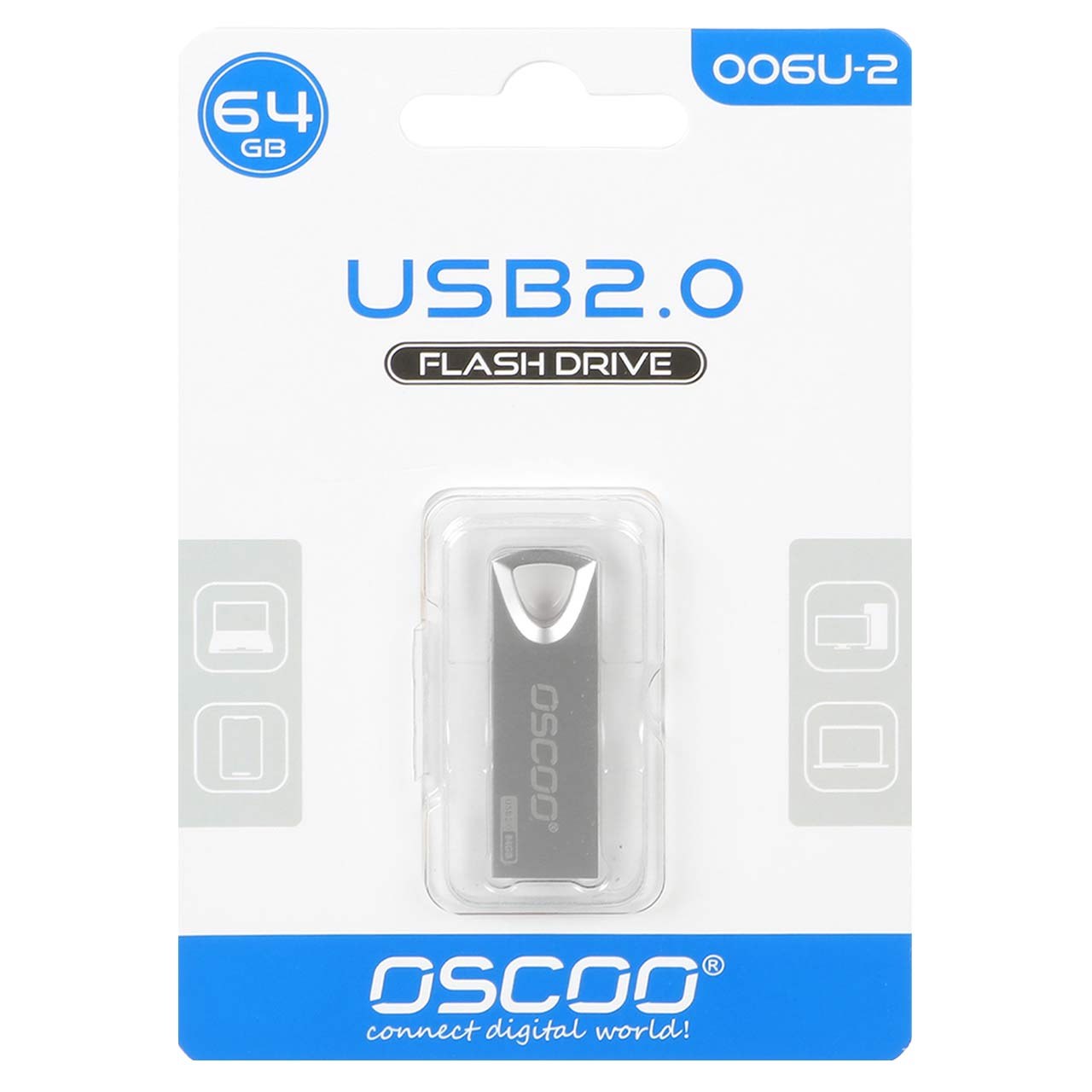 فلش مموری OSCOO 006U-2 USB2.0 Flash Memory-64GB نقره ای