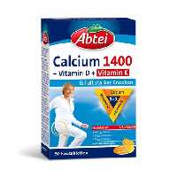 قرص جویدنی کلسیم 1400 آبتی  ویتامین D  ویتامین K