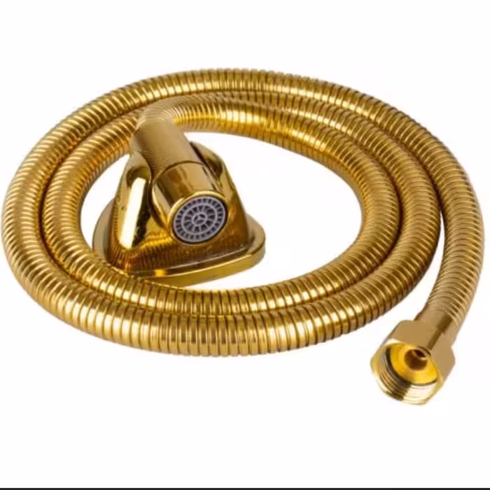 شیلنگ دستشویی(طلایی) ریزبافت فنری جنس درجه 1