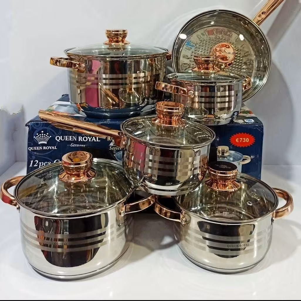 سرویس قابلمه استیل 12 پارچه رویال هومکف چدن