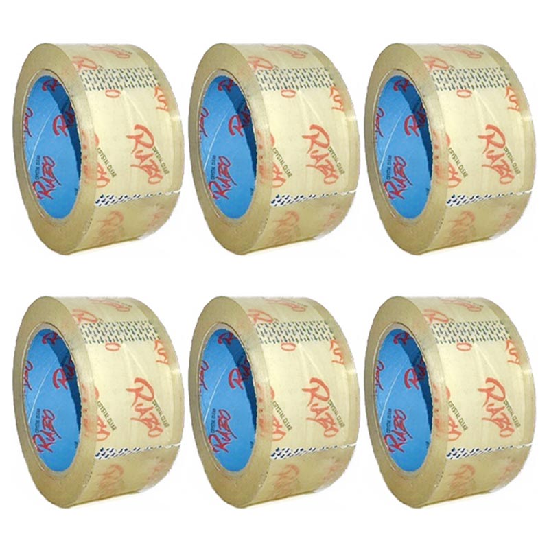 خرید چسب پهن 90 یارد رابو RABO (آبی) با ضخامت 50 میکرون بسته 6 عددی
