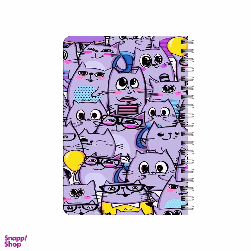 دفترچه یادداشت بامبیلیپ مدل چوبی طرح پترن گربه های عینکی کد 3452591