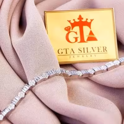 دستبند نقره ظریف با طرح جواهری فلاور و باگت کد 22017