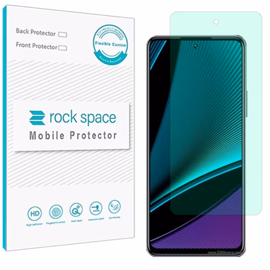 گلس   اینفینیکس Hot 11s مدل نانو هیدروژل گرین لایت برند راک اسپیس   