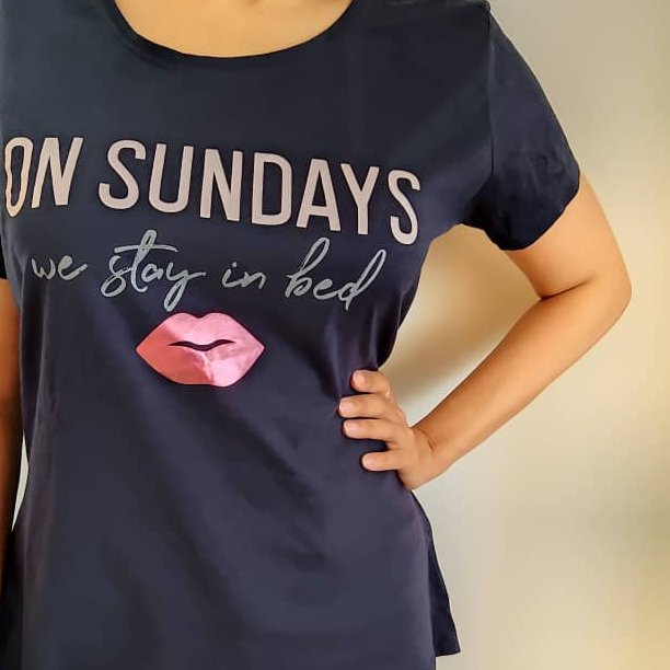 تیشرت سرمه ای طرح دار