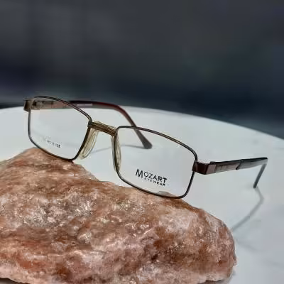 عینک فریم طبی مردانه پد بینی یک تکه عینک فریم طبی فلزی مردانه موزارت