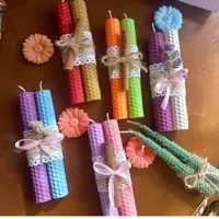 شمع مدل موم عسلی پک دو عددی 