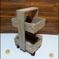 جا پیازی چرخ دار دو طبقه کد 201 