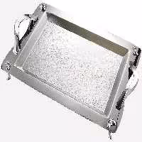 سینی استیل گلدار پایه دار بزرگ نیوهوم کد: NH08-1215P