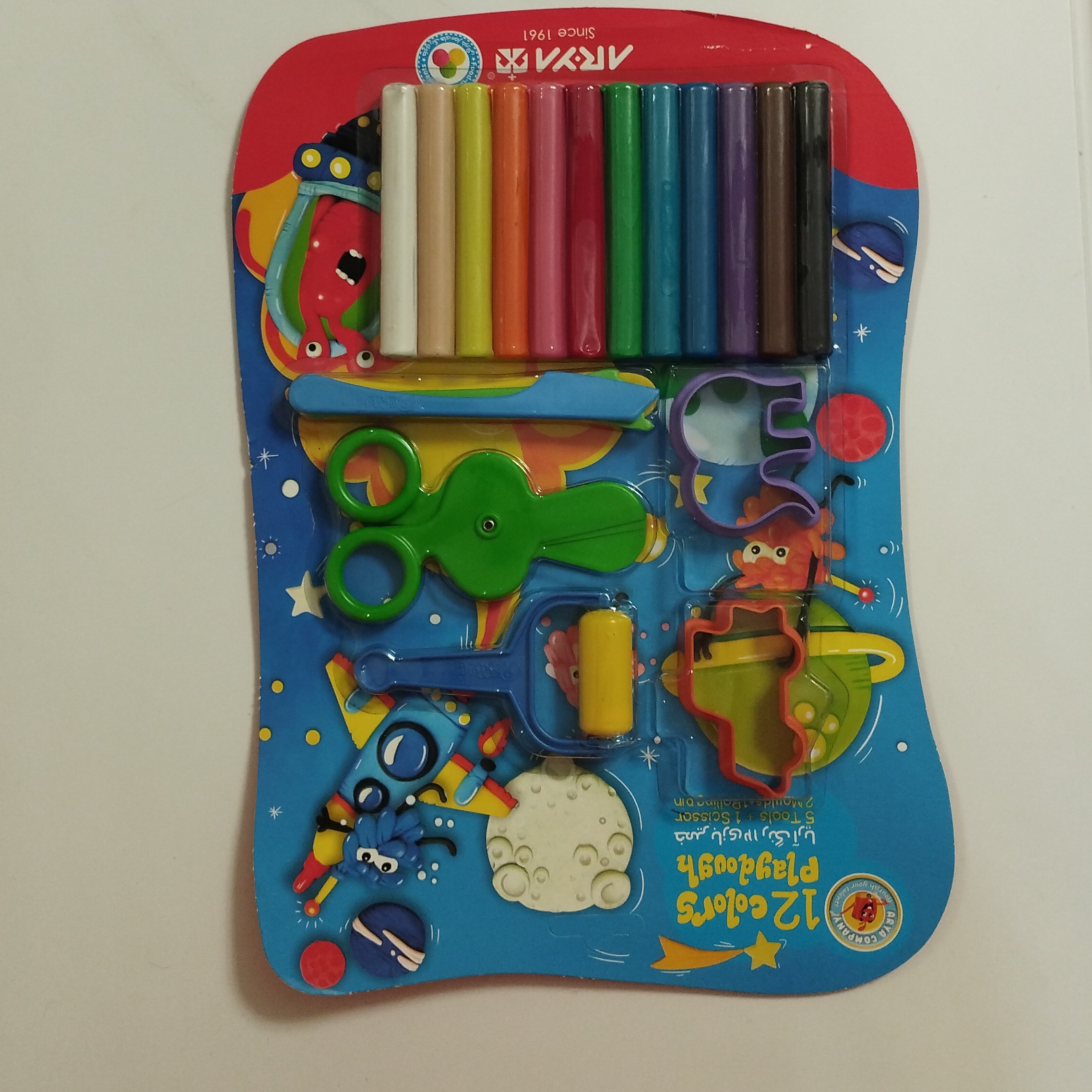 خمیر بازی آریا 12 رنگ وکیومی با ابزار 