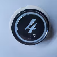 کلید شستی شماره  4 (   طبقه چهارم ) مخصوص صفحه کلید  کابین   نور   قرمز   رنگ نقره ای