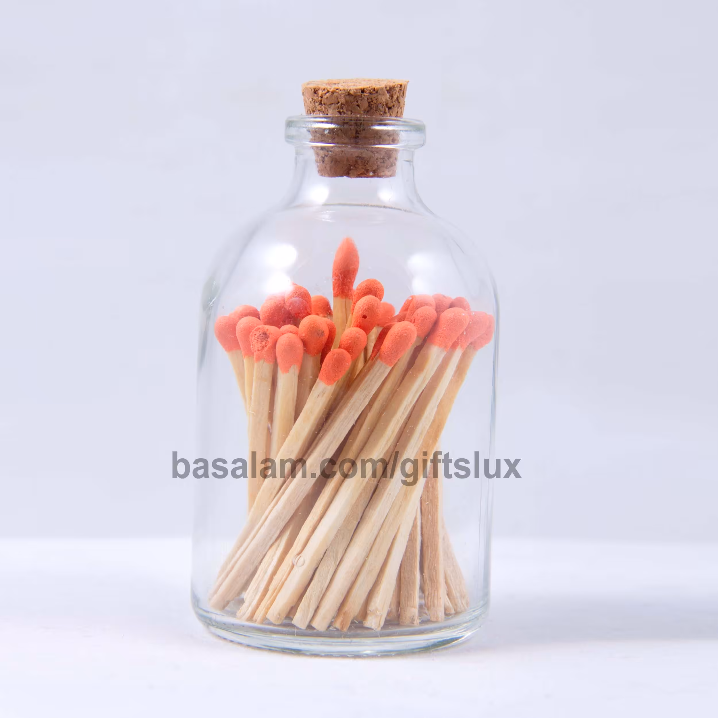 کبریت شیشه ای مدل هدیه رنگ نارنجی