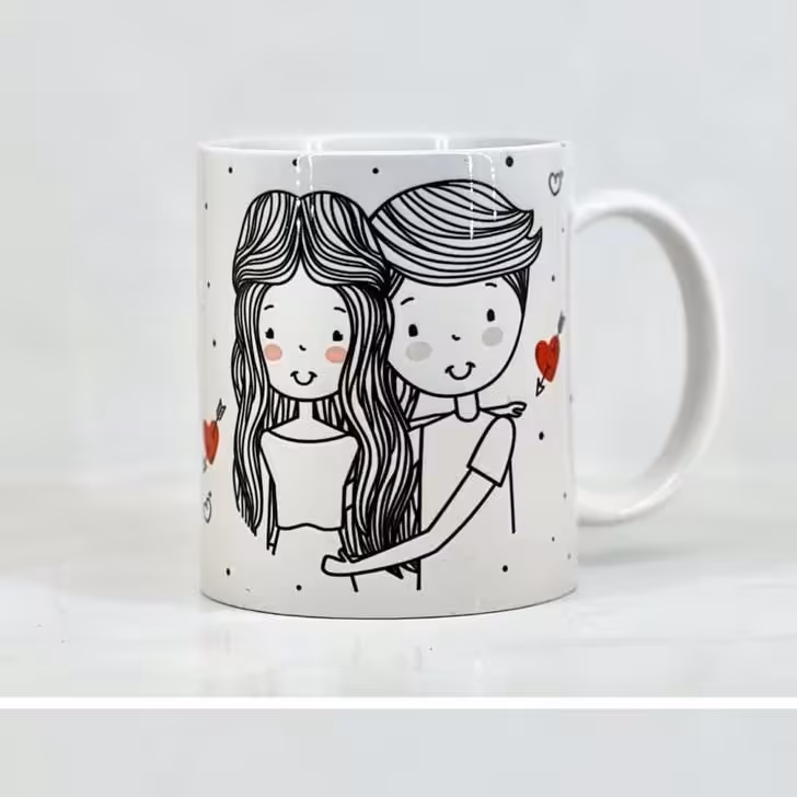 ماگ سرامیکی فانتزی طرح دختر و پسر