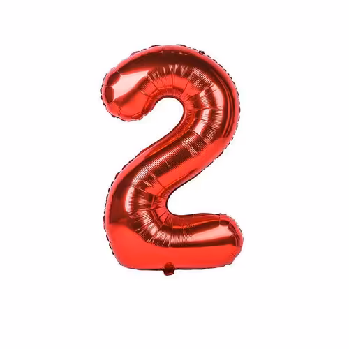 بادکنک فویلی عدد 2 قرمز سایز 32 اینچ