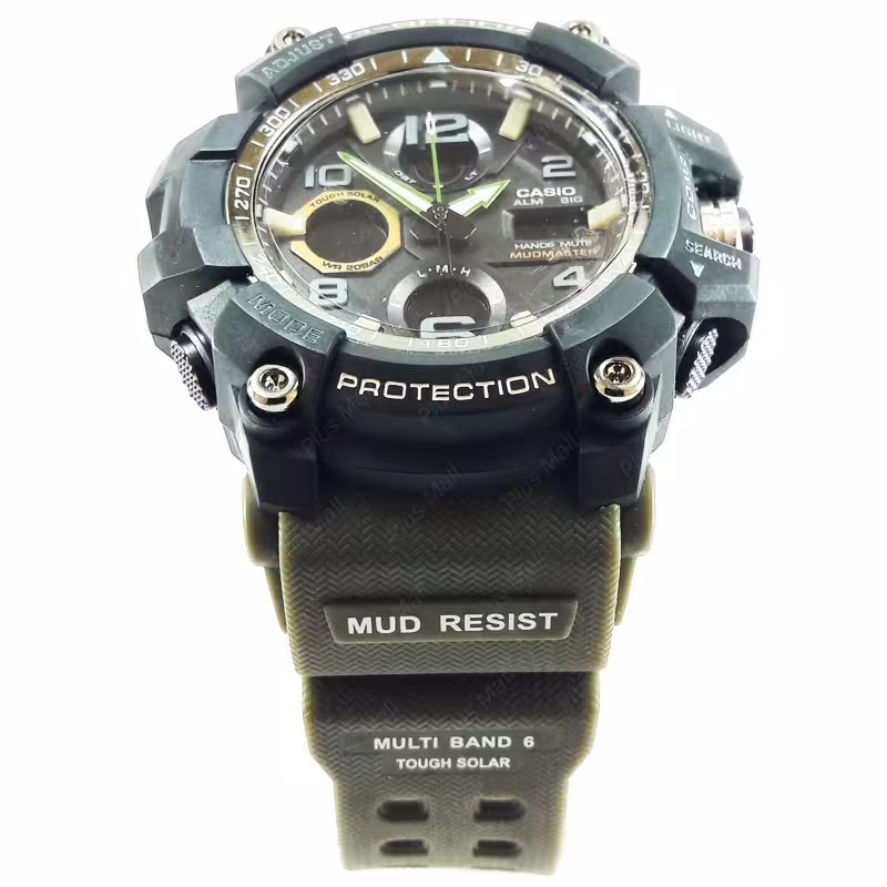 ساعت کاسیو جی شاک سبز مشکی دو زمانه کد G Shock Green 022