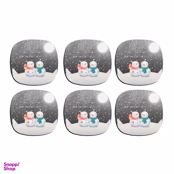 زیر لیوانی ترمه طراحان ایده مدل قصه‌های گرم دوست کد trm035 بسته 6 عددی