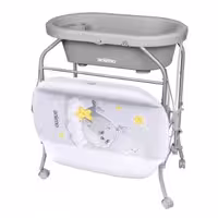 وان حمام پایه دار و میز تعویض نوزادی انیمو المان طبقاتی 4 چرخ با اسان شور و تشک ضد حساسیت شب نما  ANIMO  2IN1