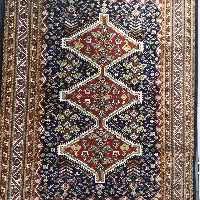 فرش پاتریس  فرش گلیم عشایری400شانه طرح سه حوض سرمه ای قالیچه 4متری