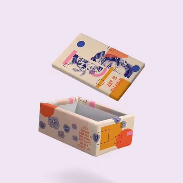 جعبه هدیه مخمل بزرگ مریخ طرح هنری.