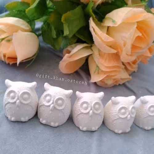 گیفت  خام گچی جغد ایستاده  4 سانتی 