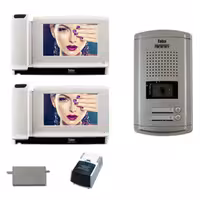 پکیج کامل آبفون تصویری تابا مدل 1070 به همراه پنل دو واحده و قفل و منبع 